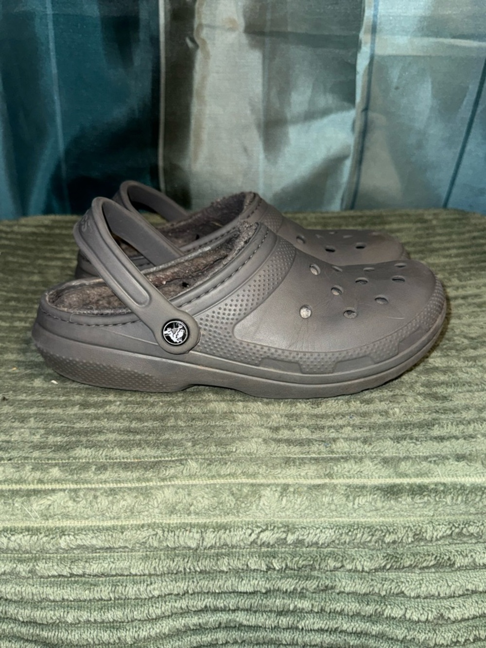 CROCS Women's Gray Lined Classic Clog Mules